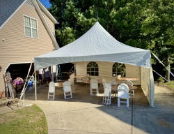 IMG 4914 1767587131 20x20 High Peak Tent package (5 round tables 40 chairs Or 6