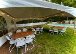 IMG 8785 1767586536 20x20 High Peak Tent package (5 round tables 40 chairs Or 6
